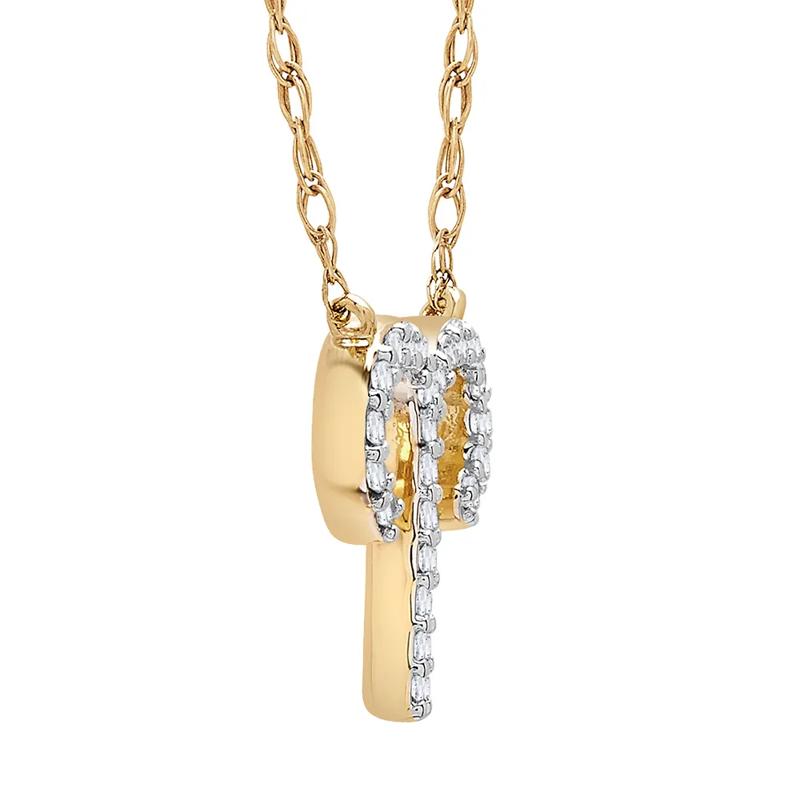 Aries Zodiac Necklace with Diamonds in 10K Yellow Gold &#40;1/10 ct. tw.&#41; – Image 3 of 3