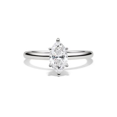 Lab Grown Diamond Solitaire Marquise Engagement Ring in 14k White Gold (3 ct.)