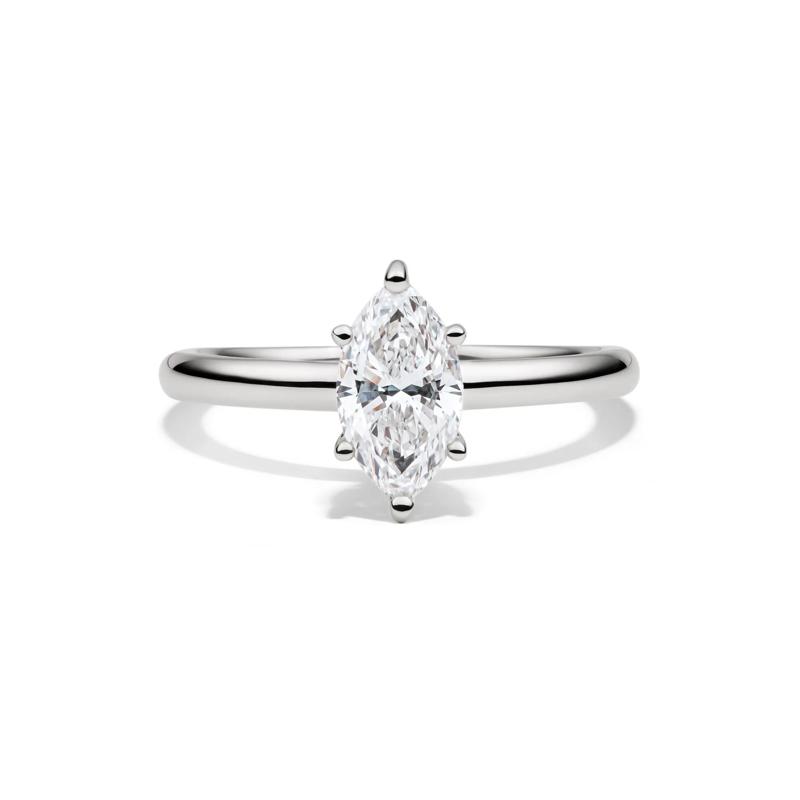 Lab Grown Diamond Marquise Engagement Ring Solitaire in 14K White Gold &#40;1 ct.&#41; – Image 1 of 4
