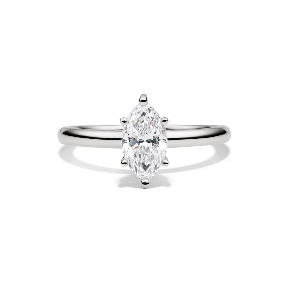 Lab Grown Diamond Marquise Engagement Ring Solitaire in 14K White Gold (1 ct.) – Image 1 of 5