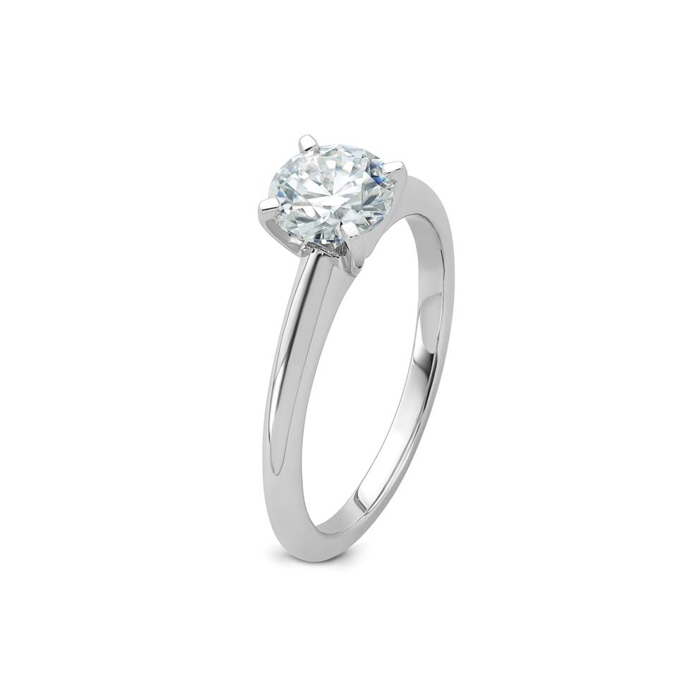 Lab-Created Moissanite Round Solitaire Ring in 10K White Gold (1 ct. dew) – Image 3 of 3