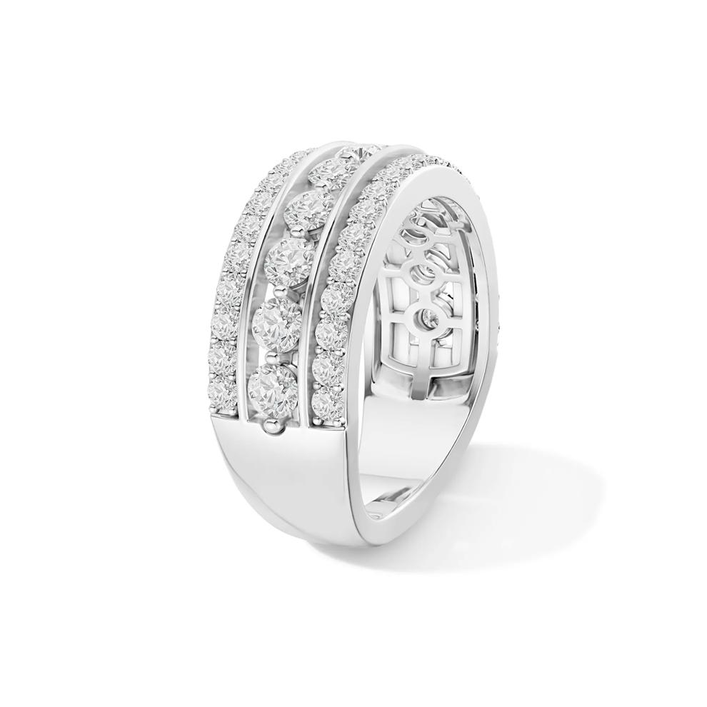 Lab Grown Diamond Round Multi-Row Anniversary Band in 10K White Gold (1 1./2 ct. tw.) – Image 3 of 4