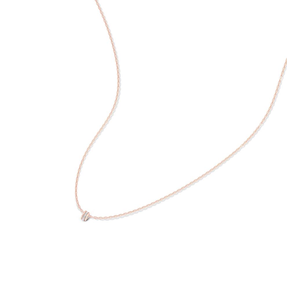 Diamond Rondelle Slider Pendant Necklace in 10K Rose Gold (1/4 ct. tw.) – Image 4 of 4