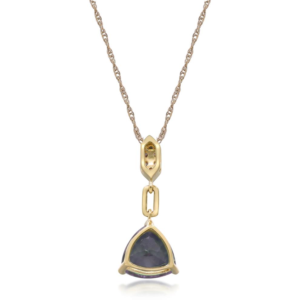 Tanzanite and Diamond Accent Necklace in 10K Yellow Gold – Image 3 of 4