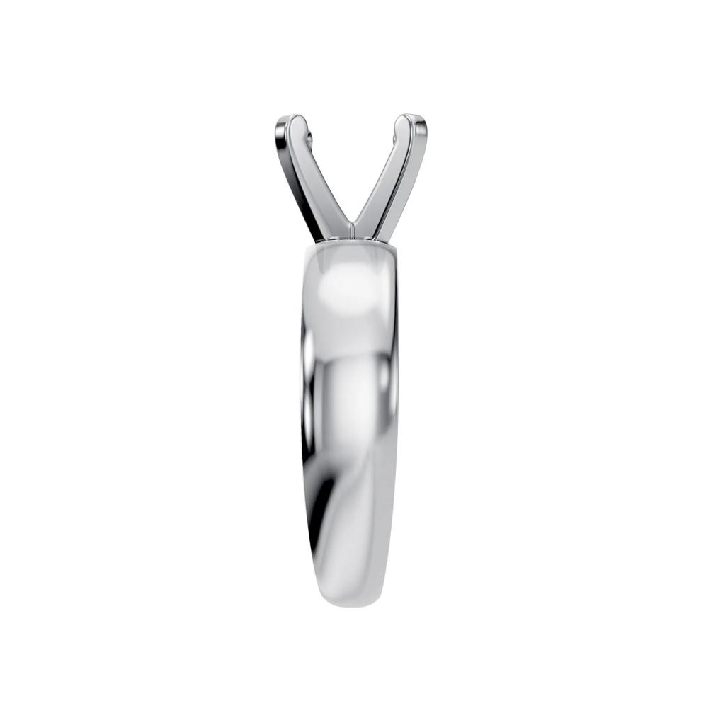 Solitaire Half-Round Semi-Mount Engagement Ring in 14K White Gold (Setting Only) – Image 4 of 6