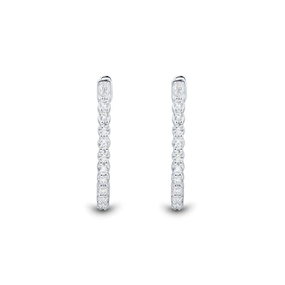 Lab Grown Diamond Inside-Out Hoop Earrings in 10K White Gold (2 ct. tw.) – Image 2 of 2