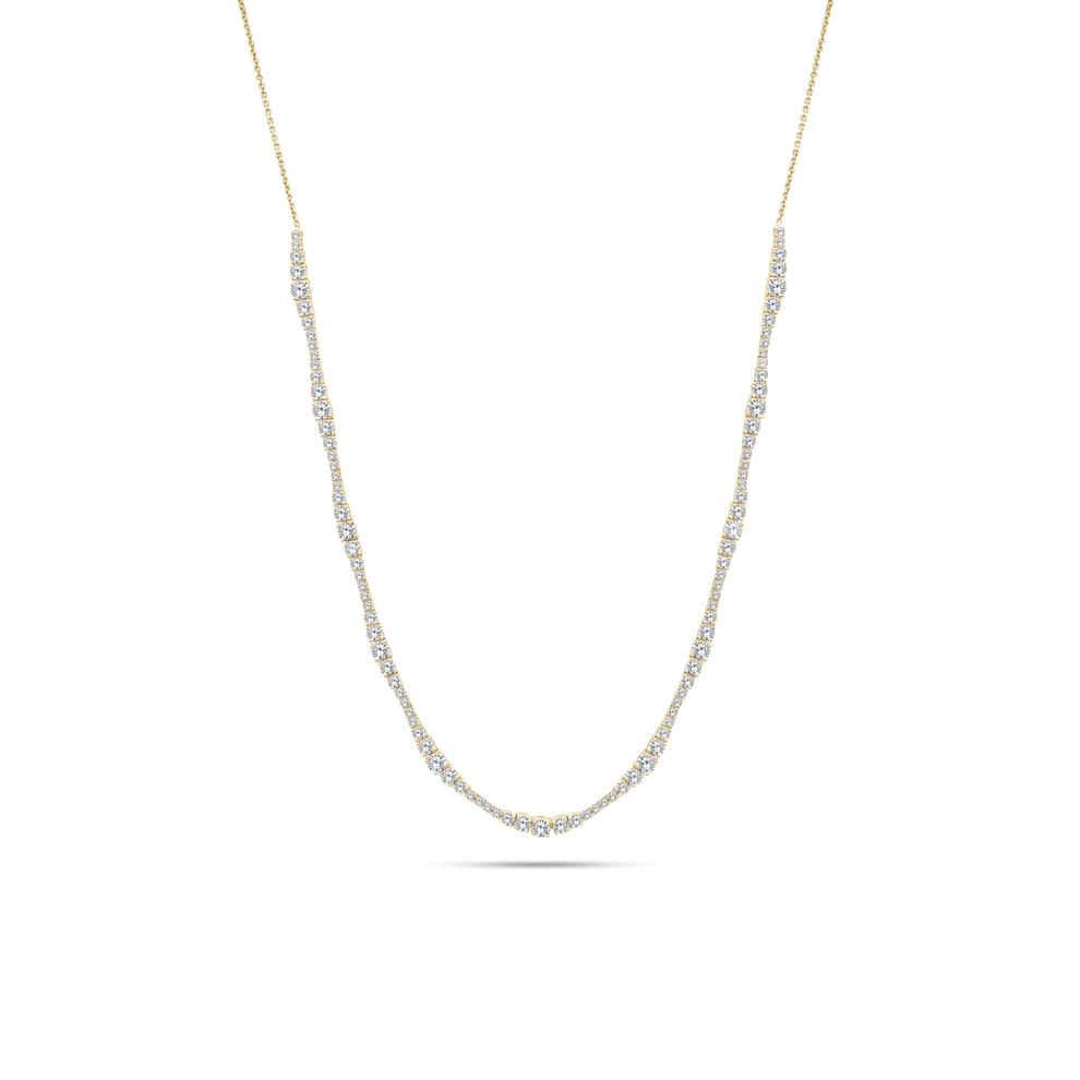 Lab Grown Diamond Frontal Wave Necklace in 10K Yellow Gold (5 ct. tw.) – Image 1 of 4