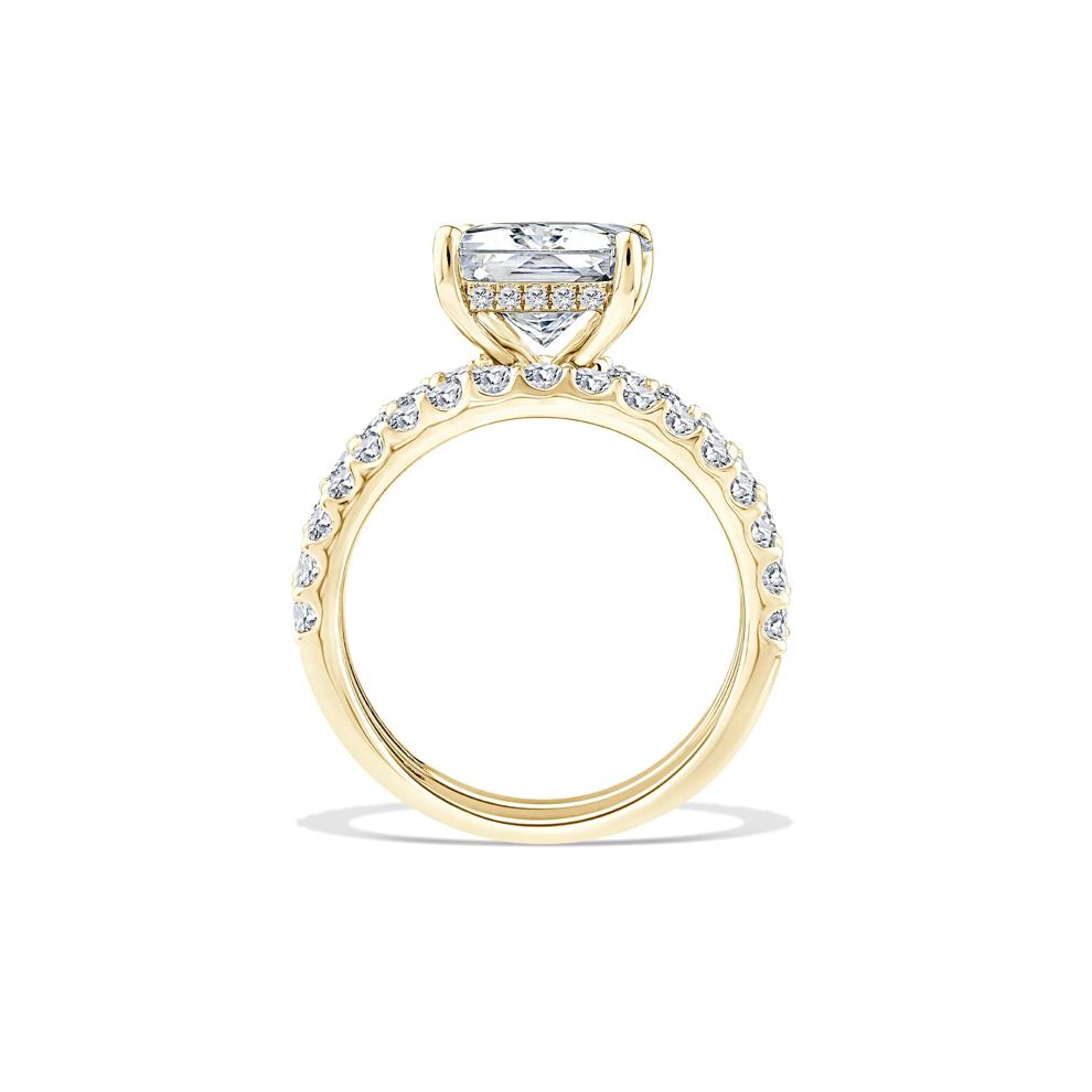 Lab Grown Diamond Radiant 3-Piece Engagement Set in 14K Yellow Gold (7 1/2 ct. tw.) – Image 2 of 6
