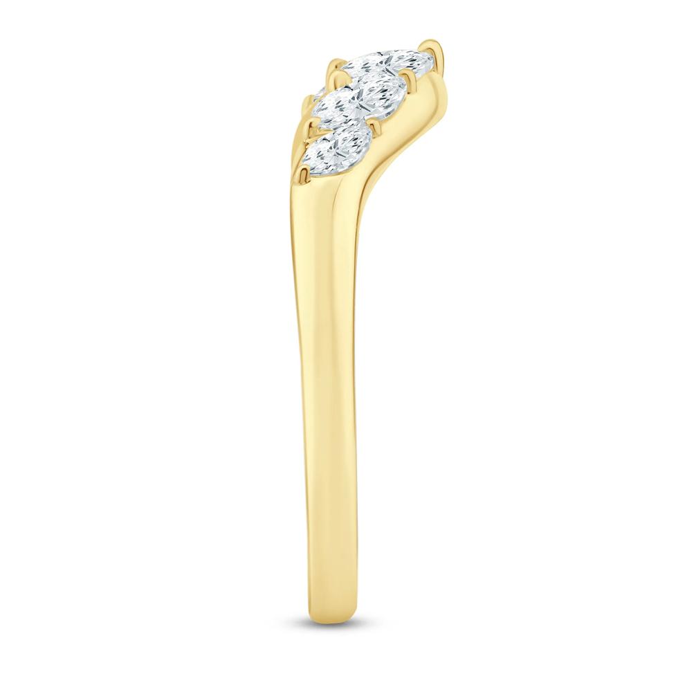 Lab Grown Diamond Marquise Contour Band in 10K Yellow Gold (1/2 ct. tw.) – Image 3 of 3