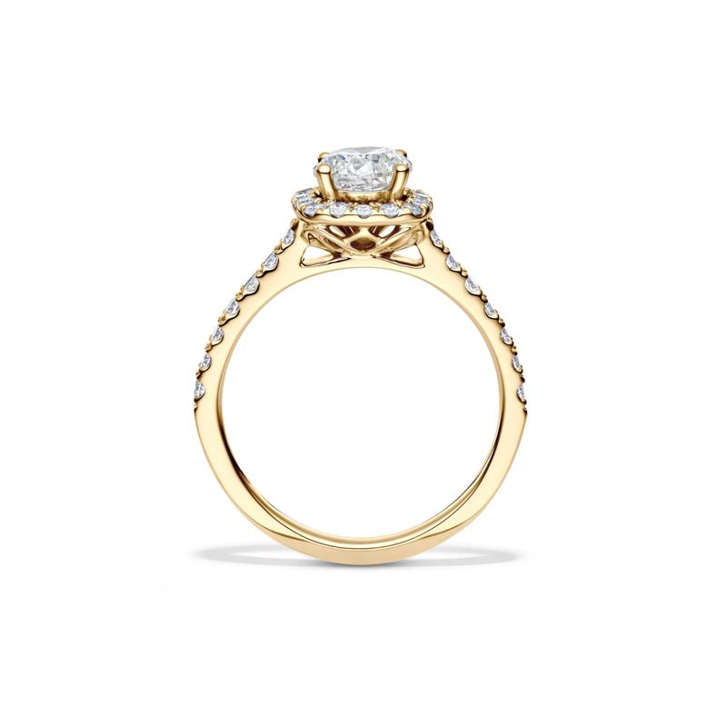 1 1/2 ct. tw. Diamond Halo Engagement Ring in 14K Yellow Gold – Image 2 of 4