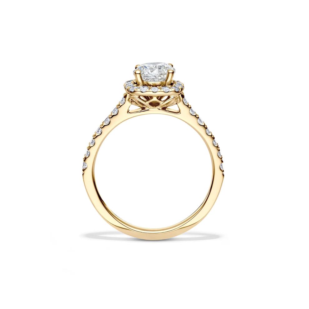 1 1/2 ct. tw. Diamond Halo Engagement Ring in 14K Yellow Gold – Image 2 of 4