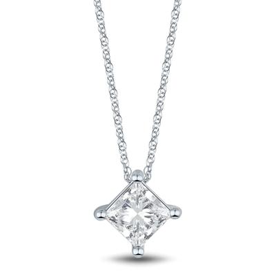 Lab Grown Diamond Pendant Solitaire in 14K White Gold