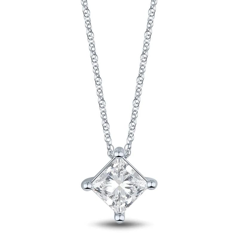 Lab Grown Diamond Pendant Solitaire in 14K White Gold &#40;1 ct.&#41; – Image 1 of 3