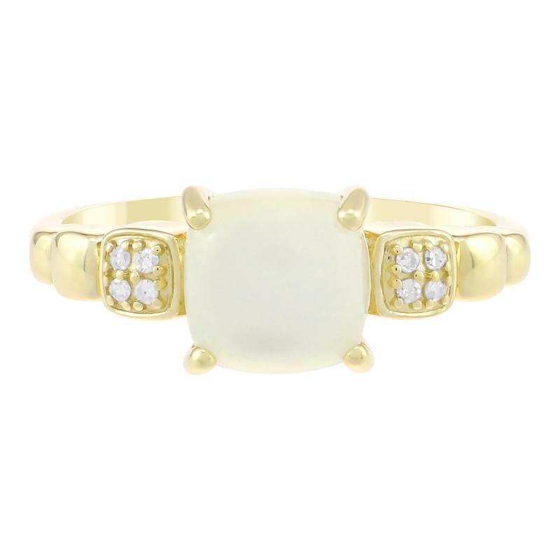 Moonstone and Diamond Accent Ring in 10K Yellow Gold – Image 1 of 3