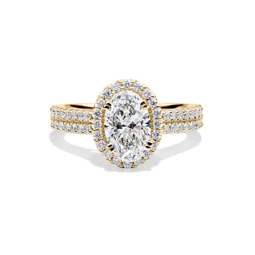 Lab Grown Diamond Oval Halo Engagement Ring in 14K Gold (2 ct. tw.) – Image 1 of 1