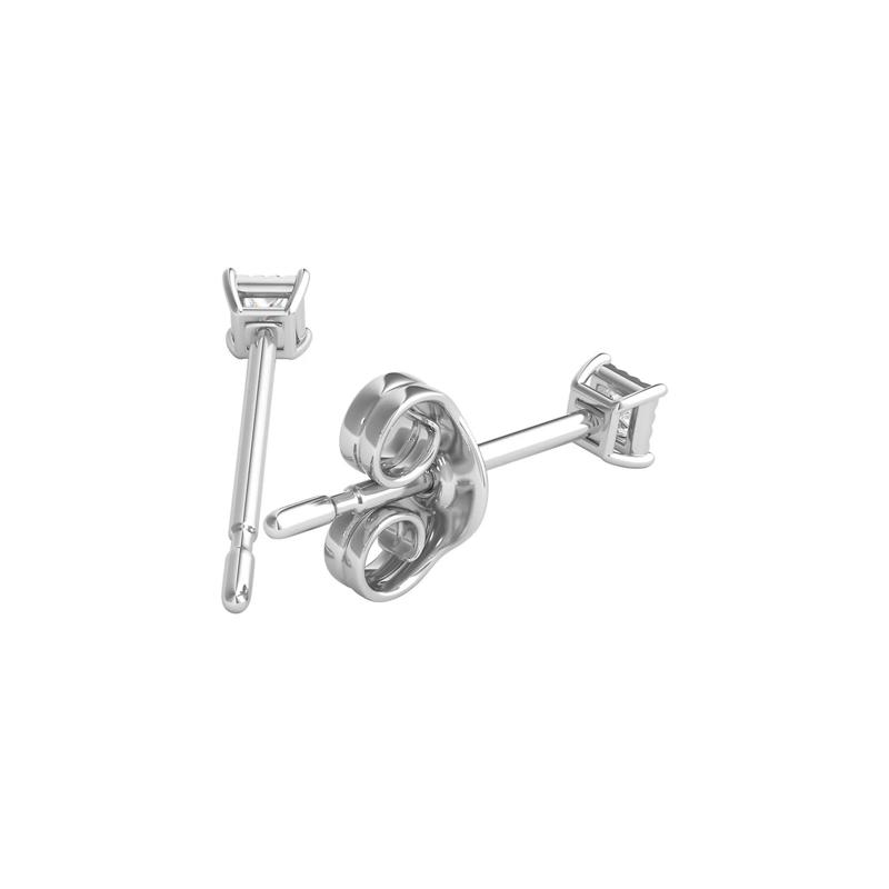 Diamond Illusion Stud Earrings in Sterling Silver – Image 3 of 4