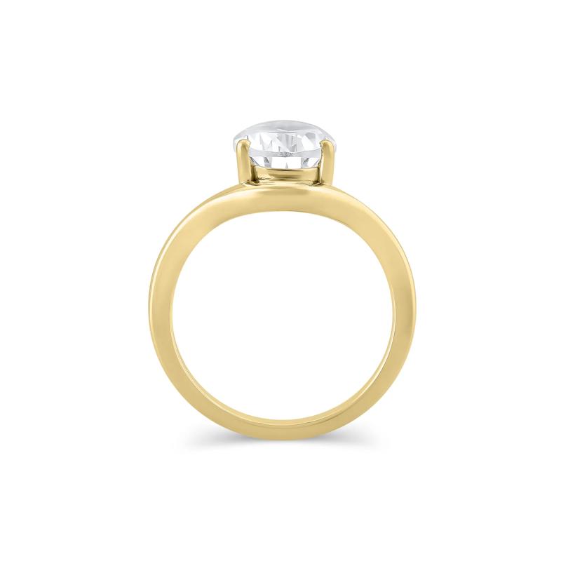Lab Grown Diamond Pear-Shaped Engagement Ring in 18K Yellow Gold &#40;3 ct. tw.&#41; – Image 2 of 3