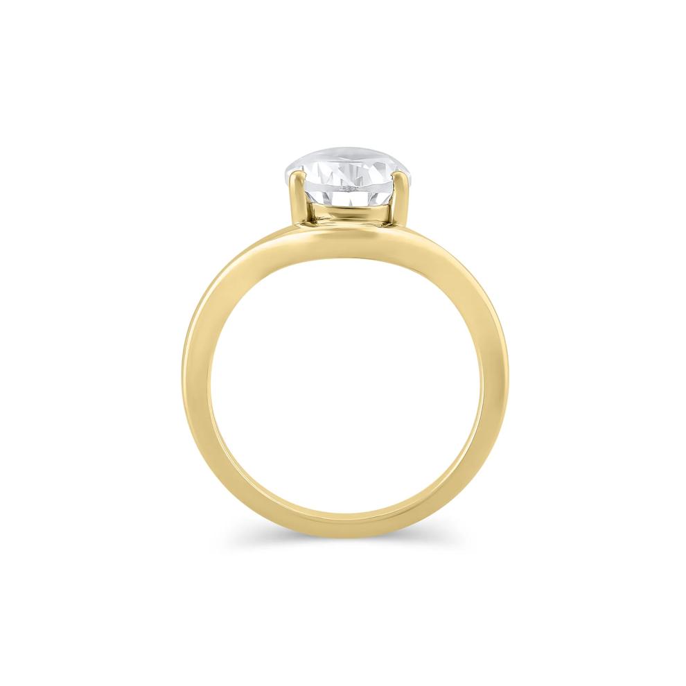 Lab Grown Diamond Pear-Shaped Engagement Ring in 18K Yellow Gold (3 ct. tw.) – Image 2 of 3