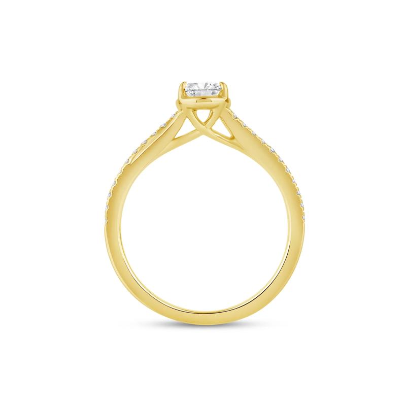 Pear-Shaped Diamond Engagement Ring in 14K Yellow Gold &#40;5/8 ct. tw.&#41; – Image 2 of 4