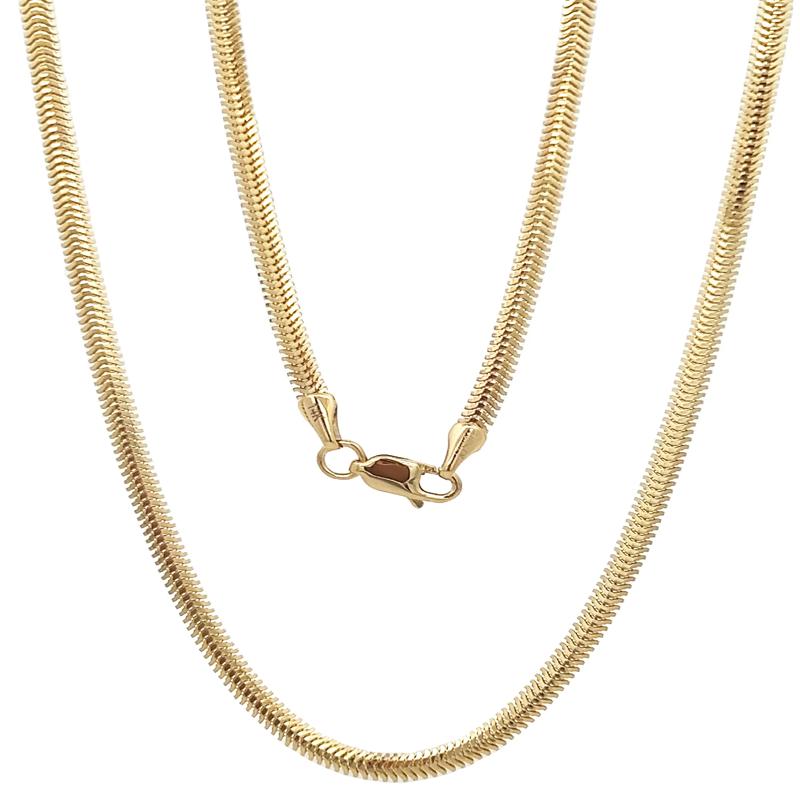 Oval Snake Chain in 14K Yellow Gold, 3.3MM, 18" – Image 4 of 4