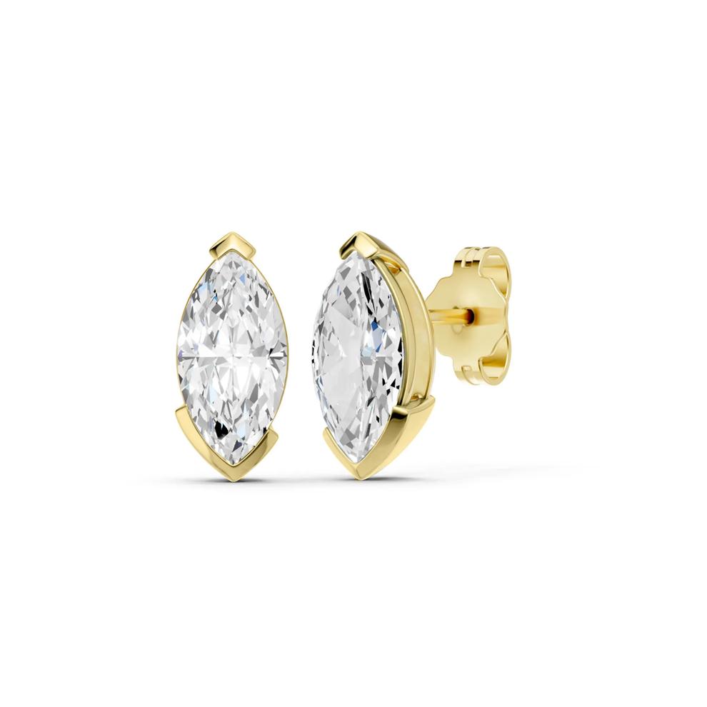 Lab Grown Diamond Marquise Stud Earrings in 14K Yellow Gold (2 ct. tw.) – Image 1 of 3