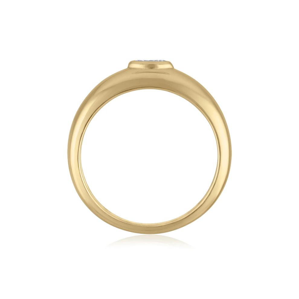 Marquise Diamond Ring in 10K Yellow Gold (1/10 ct. tw.) – Image 2 of 3