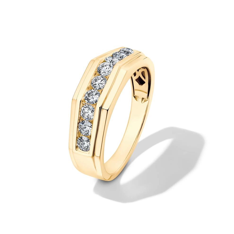 Men's Lab Grown Diamond Geometric Band in 10K Yellow Gold (3/4 ct. tw.) – Image 4 of 4