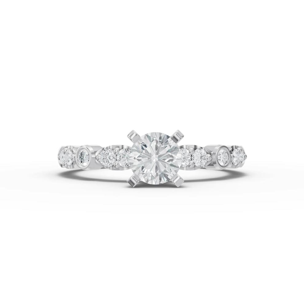 Diamond Round Center Engagement Ring in Platinum (3/4 ct. tw.) – Image 1 of 4