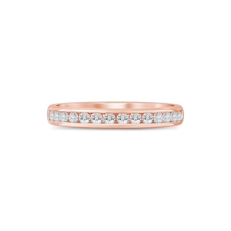 Lab Grown Diamond Channel-Set Wedding Band in 14K Rose Gold &#40;1/3 ct. tw.&#41; – Image 1 of 3