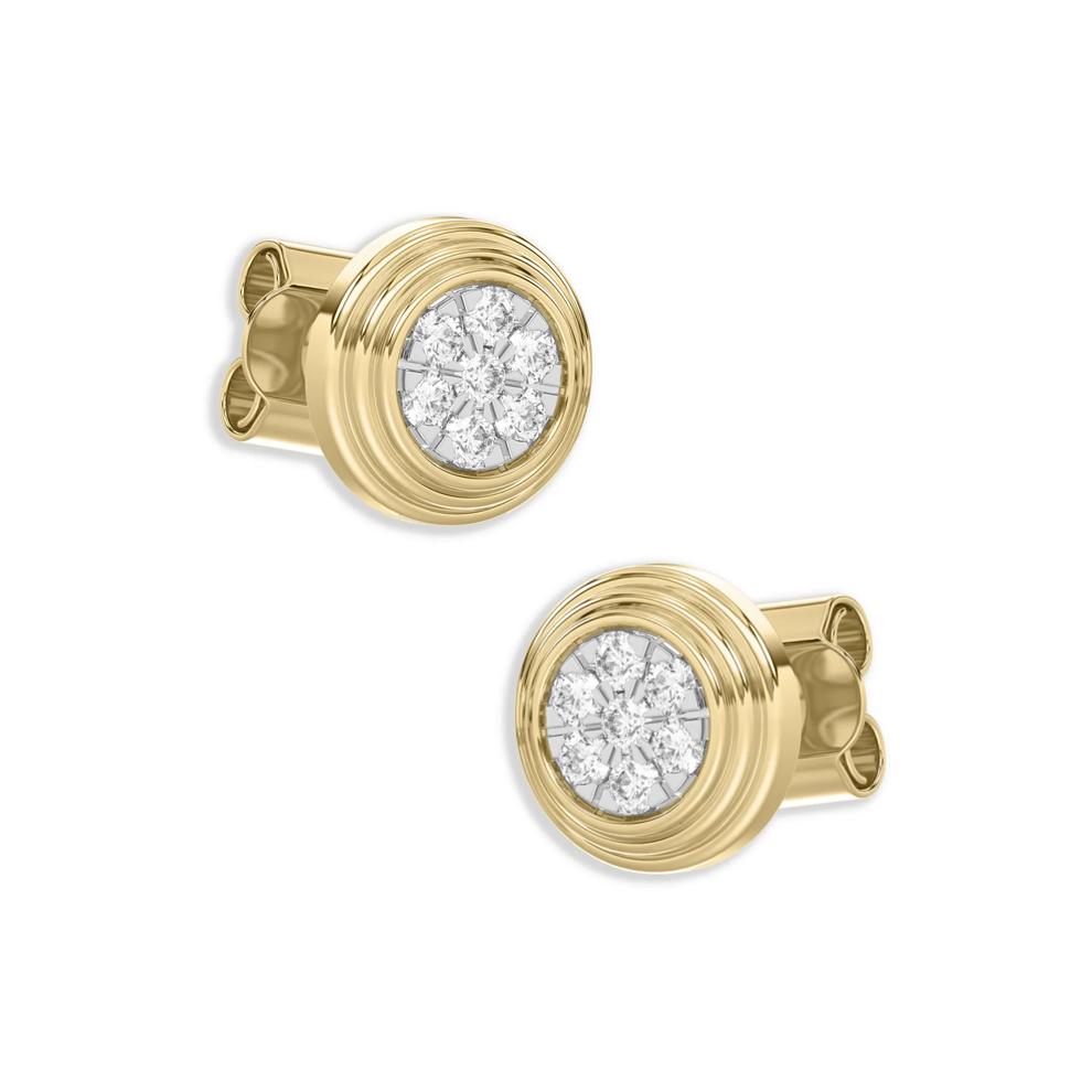 Men's Diamond Round Cluster Stud Earrings in 10K Yellow Gold (1/4 ct. tw.) – Image 1 of 2