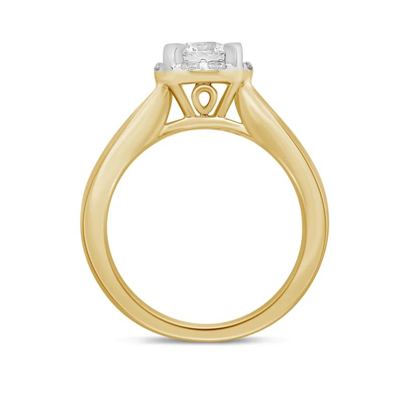 Round Diamond Engagement Ring with Channel-Set Diamond Band in 14K Yellow Gold &#40;2 ct. tw.&#41; – Image 2 of 3