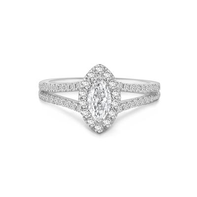 Diamond Marquise Halo Engagement Ring
