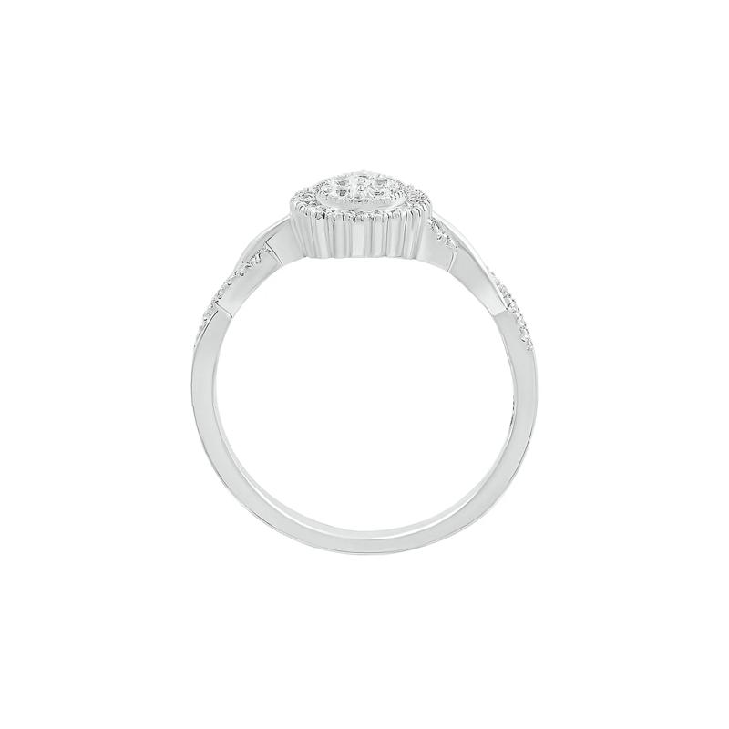 Pear-Shaped Promise Ring with Diamond Twist Band in Sterling Silver &#40;1/4 ct. tw.&#41; – Image 2 of 4