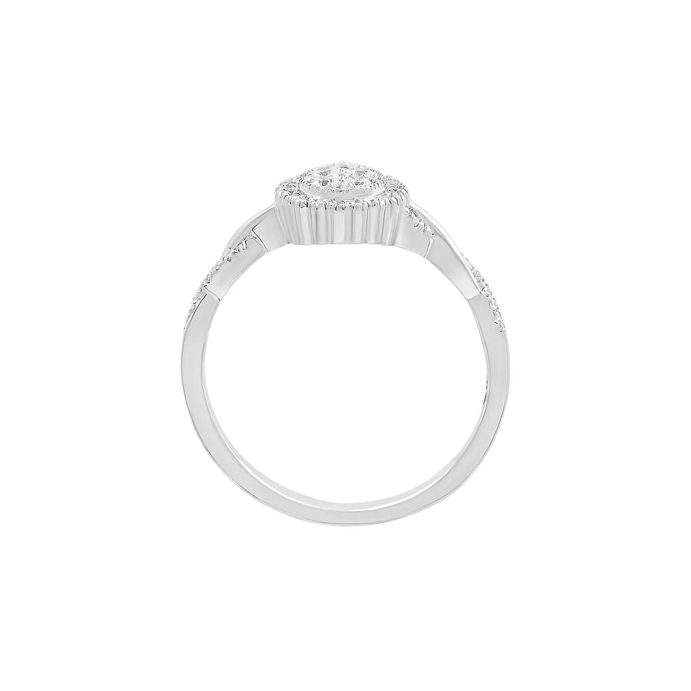 Pear-Shaped Promise Ring with Diamond Twist Band in Sterling Silver (1/4 ct. tw.) – Image 2 of 4