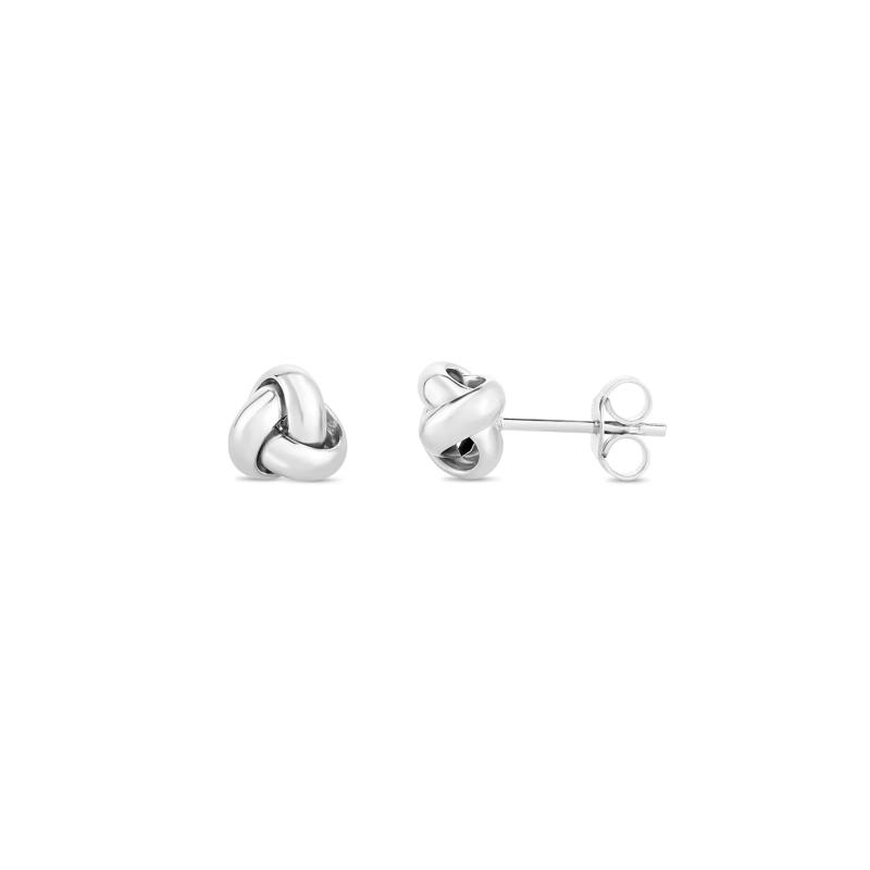 Love Knot Stud Earrings in 14K White Gold – Image 1 of 3