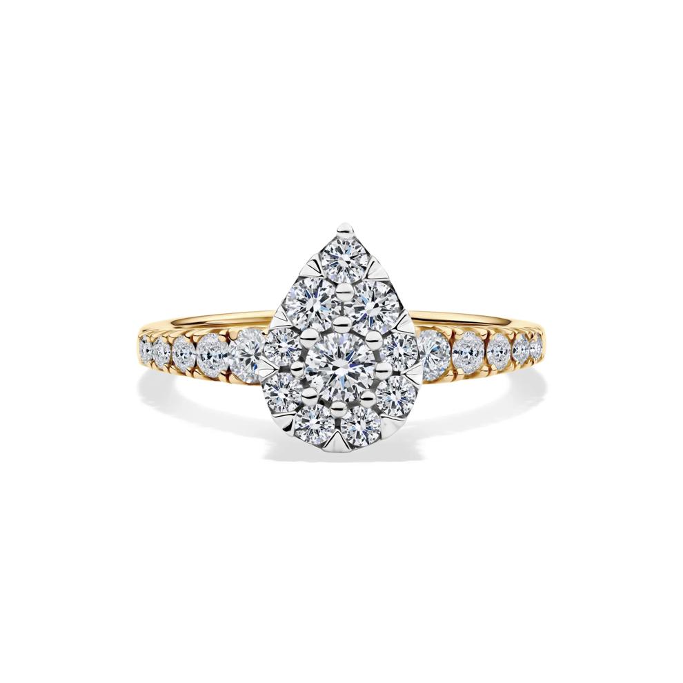 Pear-Shaped Diamond Composite Engagement Ring in 10K Yellow Gold (1 ct. tw.) – Image 1 of 3