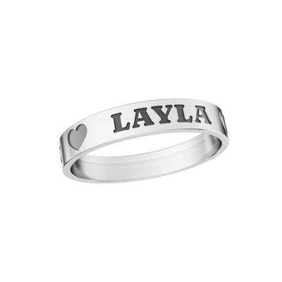 Personalized Engravable Names and Hearts Ring