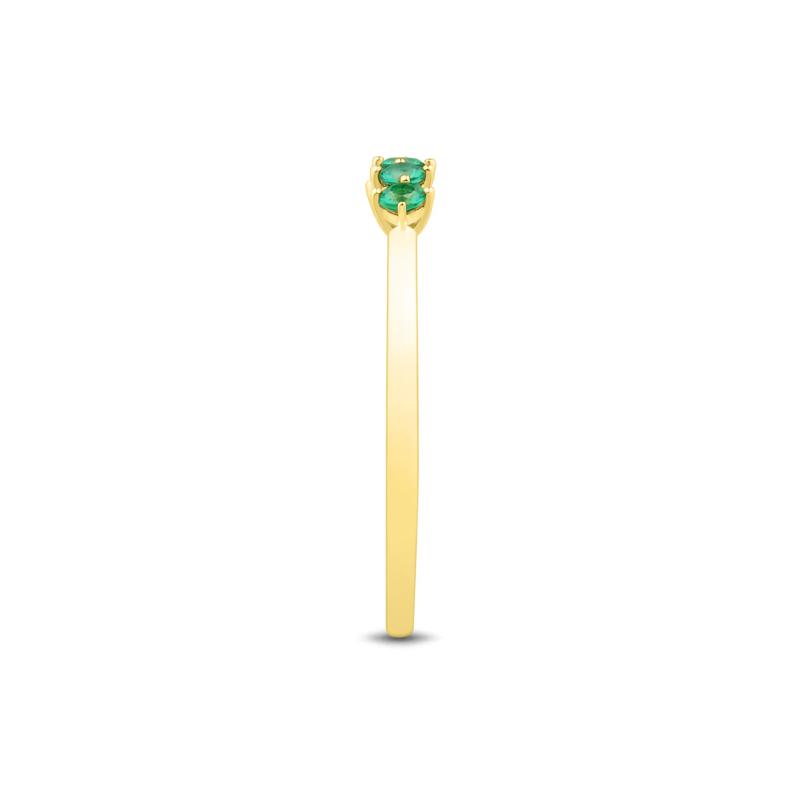 Lab-Created Emerald Five-Stone Band in 10K Yellow Gold – Image 3 of 4