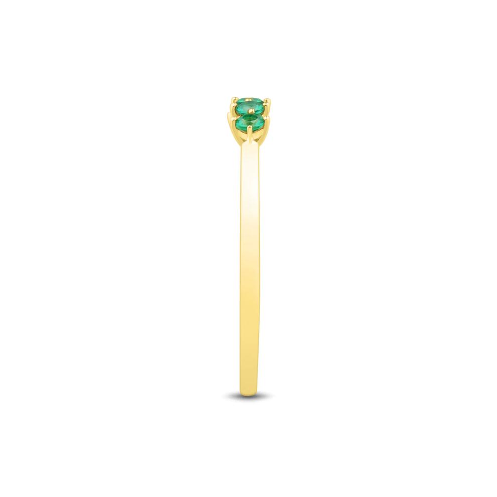 Lab-Created Emerald Five-Stone Band in 10K Yellow Gold – Image 3 of 4