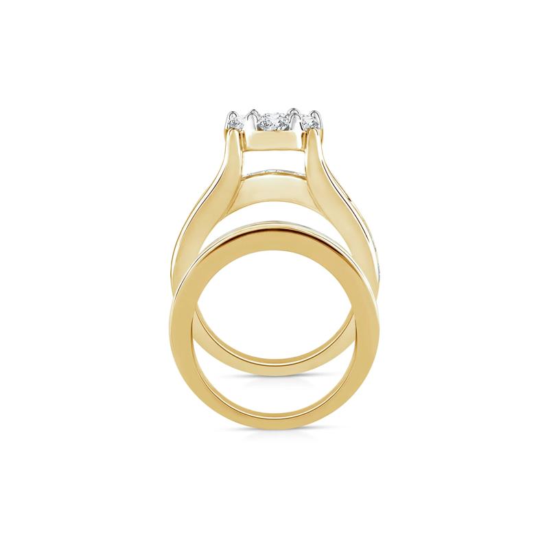 Lab Grown Multi-Diamond Engagement Ring Set in 10K Yellow Gold &#40;3 ct. tw.&#41; – Image 2 of 4