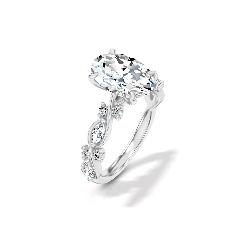 Lab Grown Diamond Oval Engagement Ring in 14K White Gold (3 3/8 ct. tw.) – Image 4 of 4