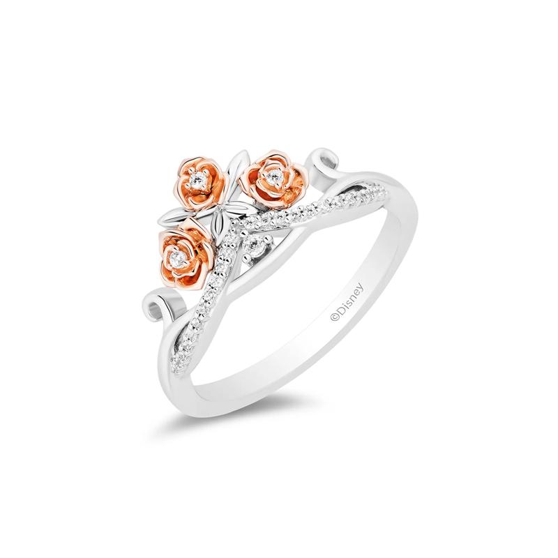 Diamond Rose Tiara &quot;Belle&quot; Ring in Sterling Silver &amp; 10K Rose Gold &#40;1/10 ct. tw.&#41; – Image 4 of 4