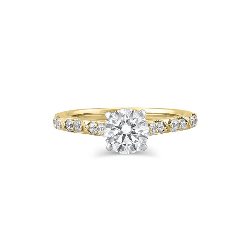 Diamond Semi-Mount Engagement Ring in 14K Yellow and White Gold &#40;1/4 ct. tw.&#41; – Image 1 of 3