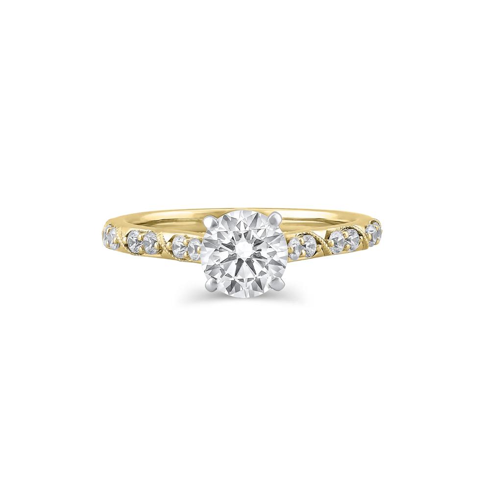 Diamond Semi-Mount Engagement Ring in 14K Yellow and White Gold (1/4 ct. tw.) – Image 1 of 3