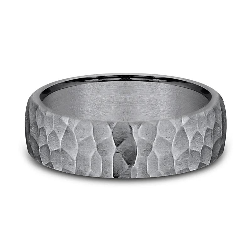Men&#39;s Hammer Finish Band in Tantalum, 6.5MM – Image 1 of 3