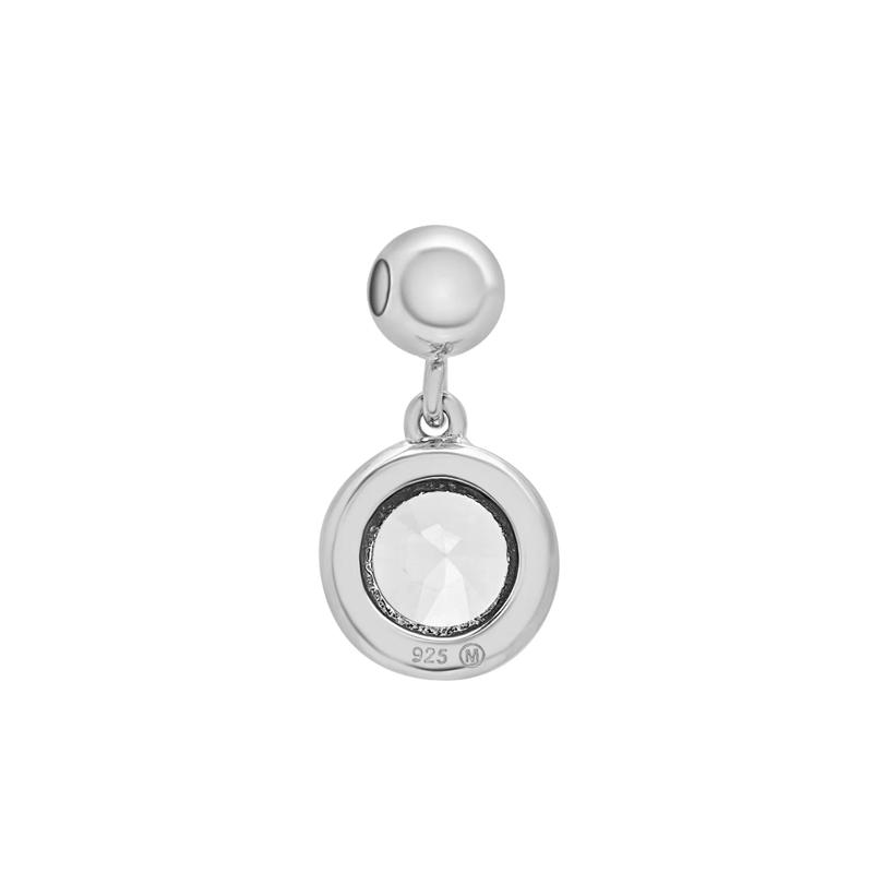 Lab-Created Aquamarine Birthstone Bead Charm in Sterling Silver – Image 3 of 3