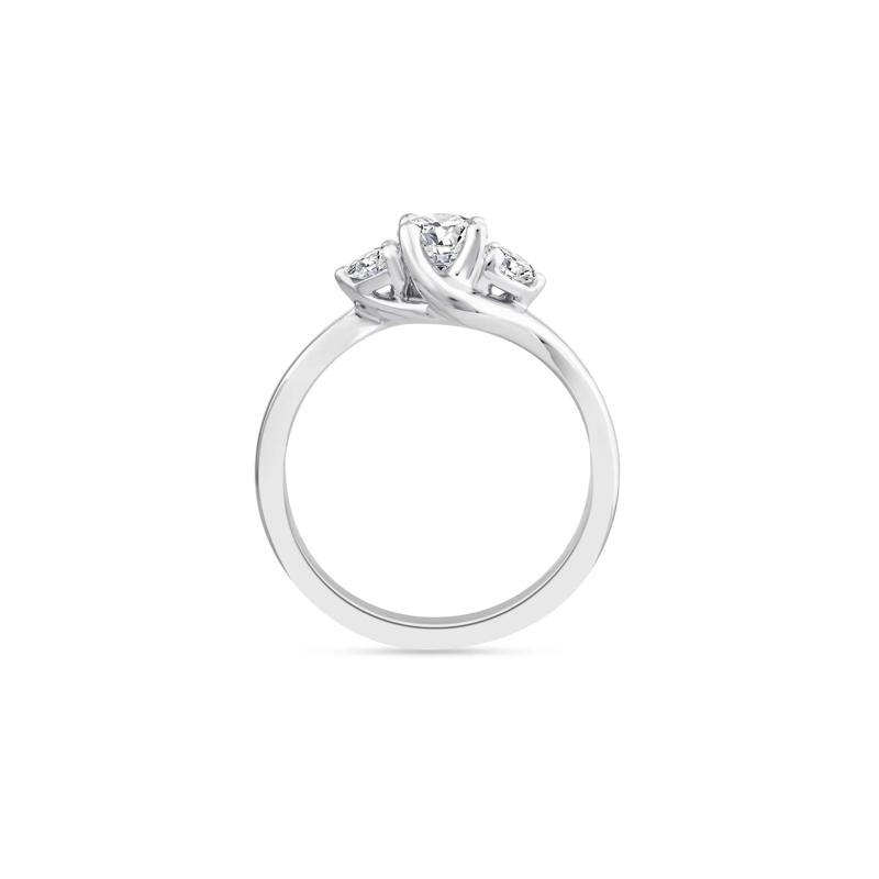 Diamond Three-Stone Bypass Ring in 14K White Gold &#40;3/4 ct. tw.&#41; – Image 2 of 3