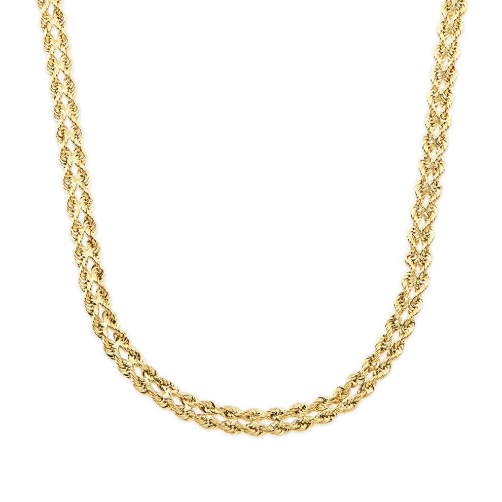 Ultra Lightweight Double Row Rope Chain in 10K Yellow Gold, 2.4mm, 18" – Image 1 of 4