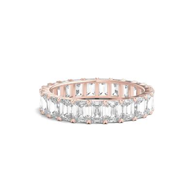 Emerald-Cut Diamond Wedding Band with Eternity Setting in 14K Rose Gold (4 ct. tw.)