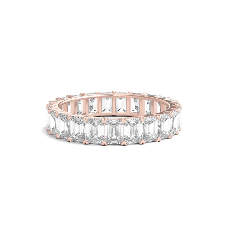 Emerald-Cut Diamond Wedding Band with Eternity Setting in 14K Rose Gold (4 ct. tw.) – Image 1 of 3